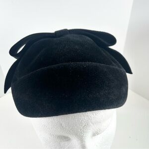 Leslie Monroe Vintage Black Bow Hat